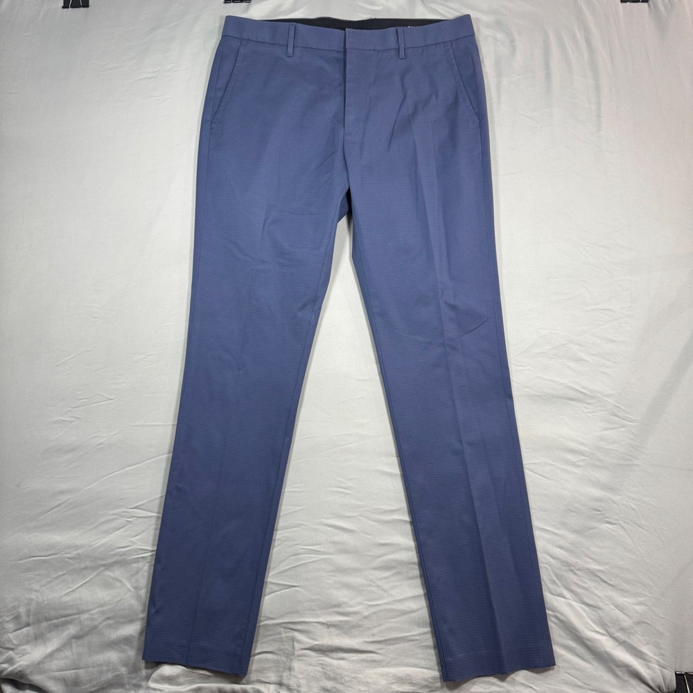 Bonobos Tailored Monday Blue Micro Check Golf Pants Mens 34x34 (Fits 35x33.5)
